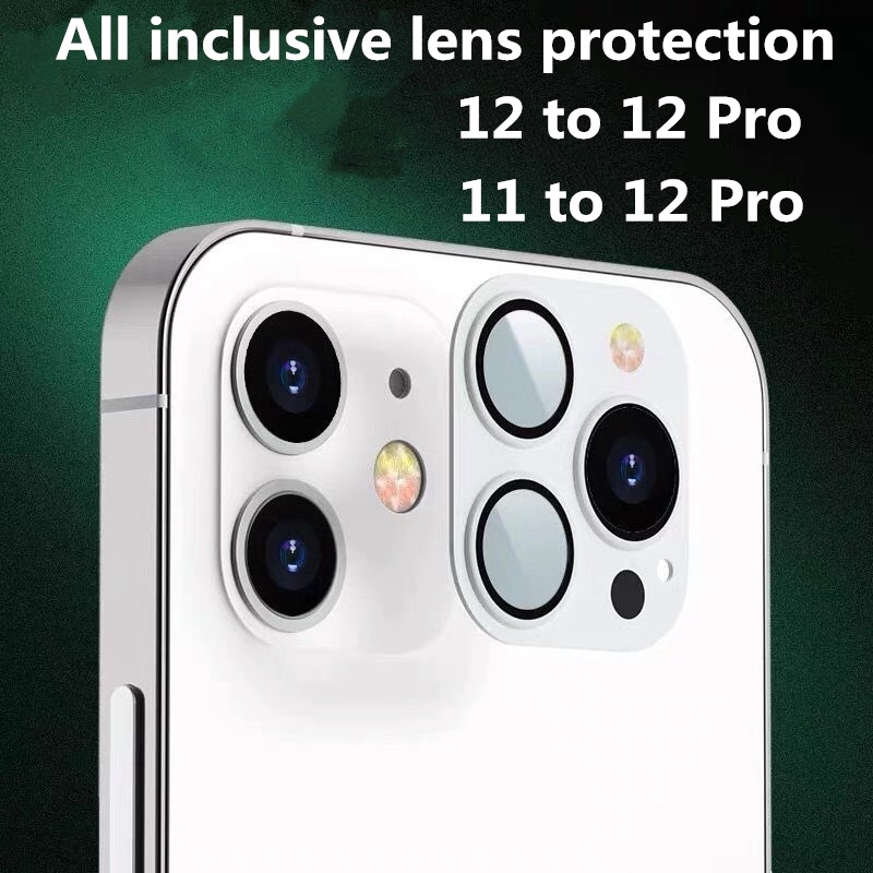 Deluxe glass hole lens film Pelindung Lensa Kamera Untuk Iphone11 12 Lensa Kamera Perubahan Kedua 12 Pro camera lens protection