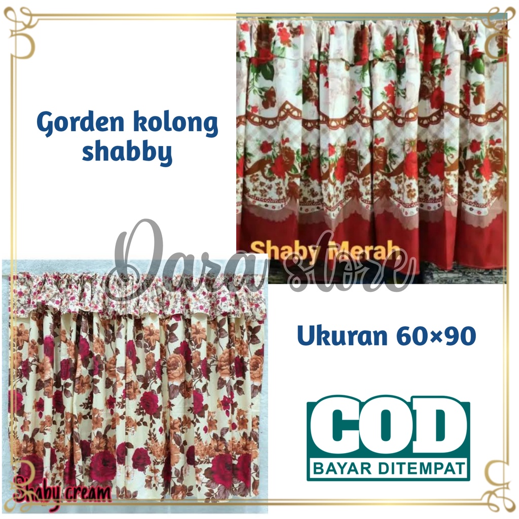 Gorden/hordeng kolong dapur motif bunga