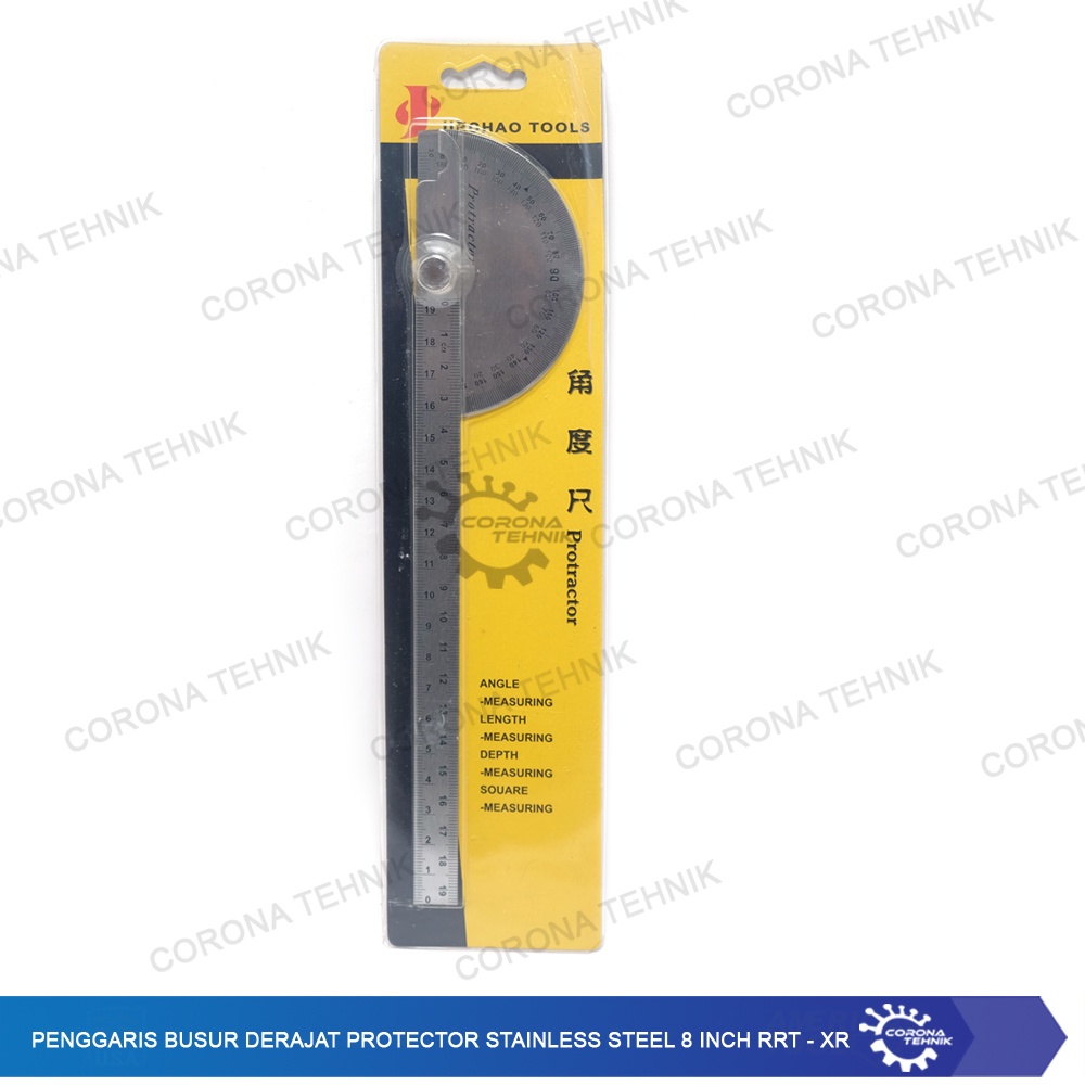 

Penggaris Busur Derajat Protector Stainless Steel 8 Inch RRT - XR Penggaris Busur