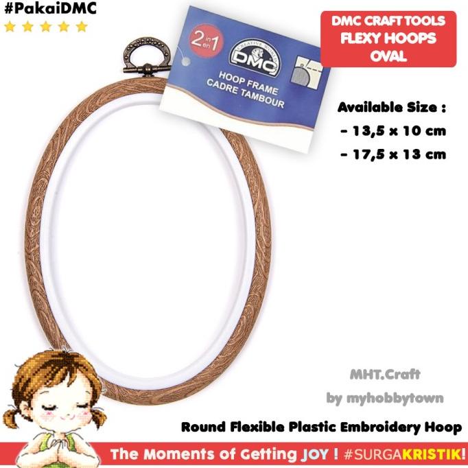 Pemidangan Hoop Sulam Kristik Oval Flexy Hoop DMC