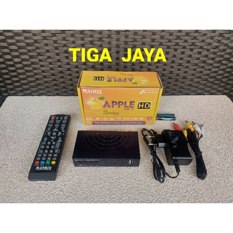 Set Top Box STB Matrix Apple Kuning DVB T2 HD Penerima Siaran Digital