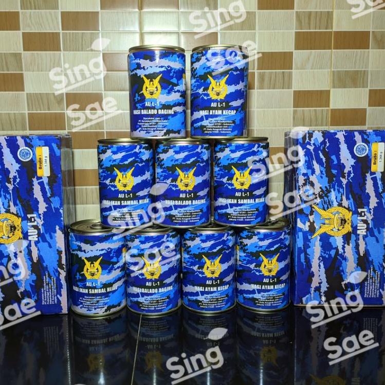 TERBARUP➳ RANSUM TNI AU 1 PAKET/MAKANAN NASI KALENG TNI/RANSUM POLRI/MAKANAN DARURAT/MAKANAN PENDAKI