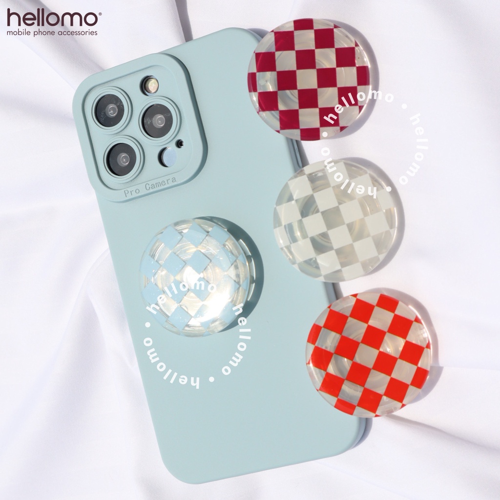 Griptok Transparan Socket Phone Holder Motif Kotak Stand Hp Universal