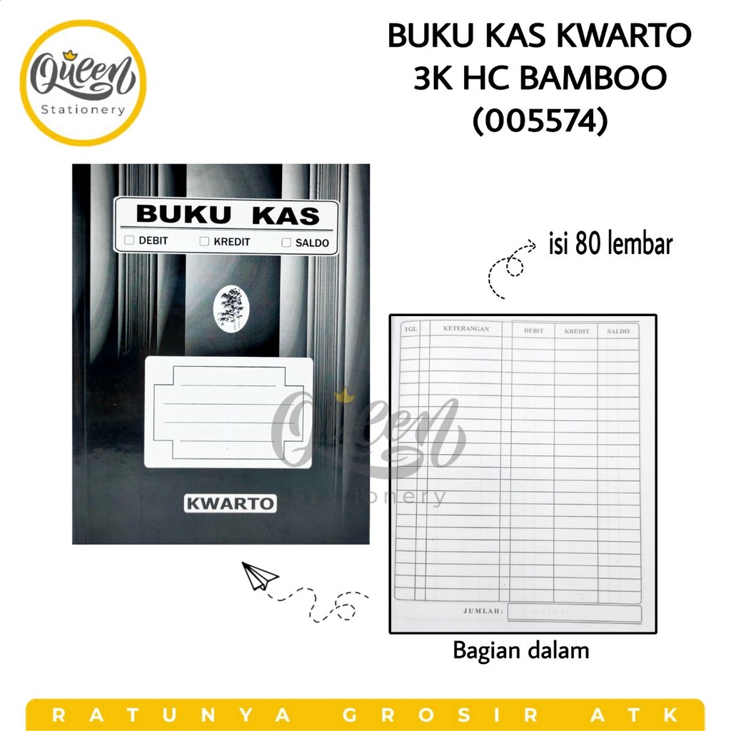 

BUKU KAS QUARTO 3K HC BAMBOO (005574) / BUKU KAS KWARTO / BUKU CATATAN KAS / BUKU KAS HARDCOVER