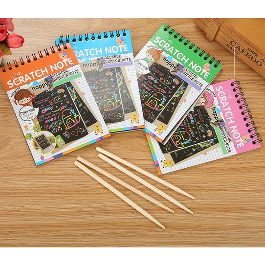 BB7 - Scratch Note Mini Buku Gambar Mini Tulis Gores Ajaib