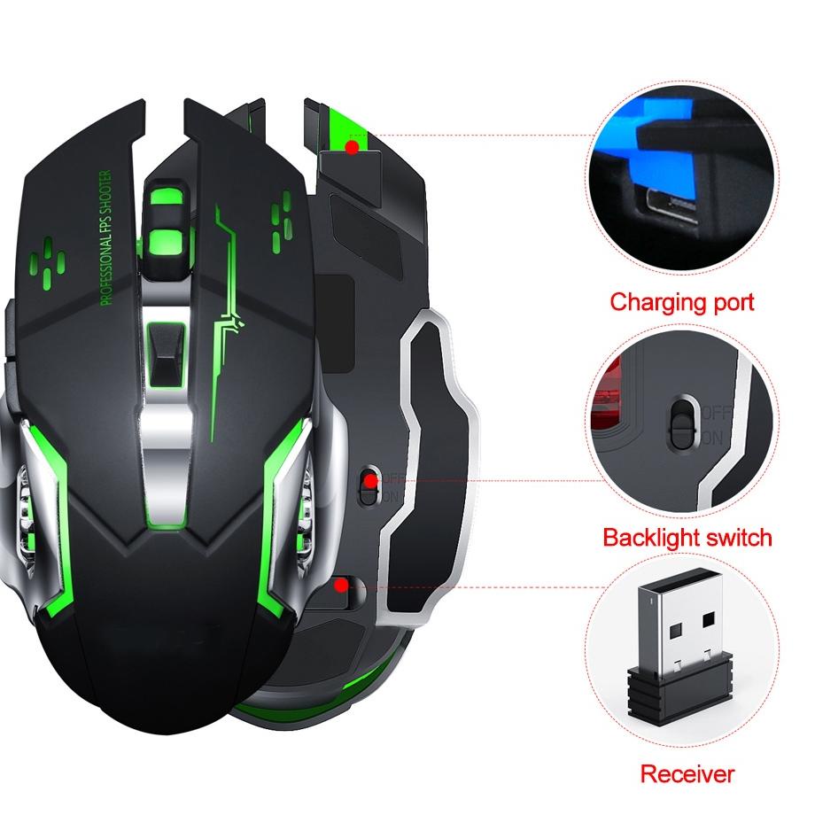 Murah Viral 【COD】Jovitech Rechargeable gaming Mouse 2400 DP Wireless Ultra-Thin Silent Mute LED Ligh