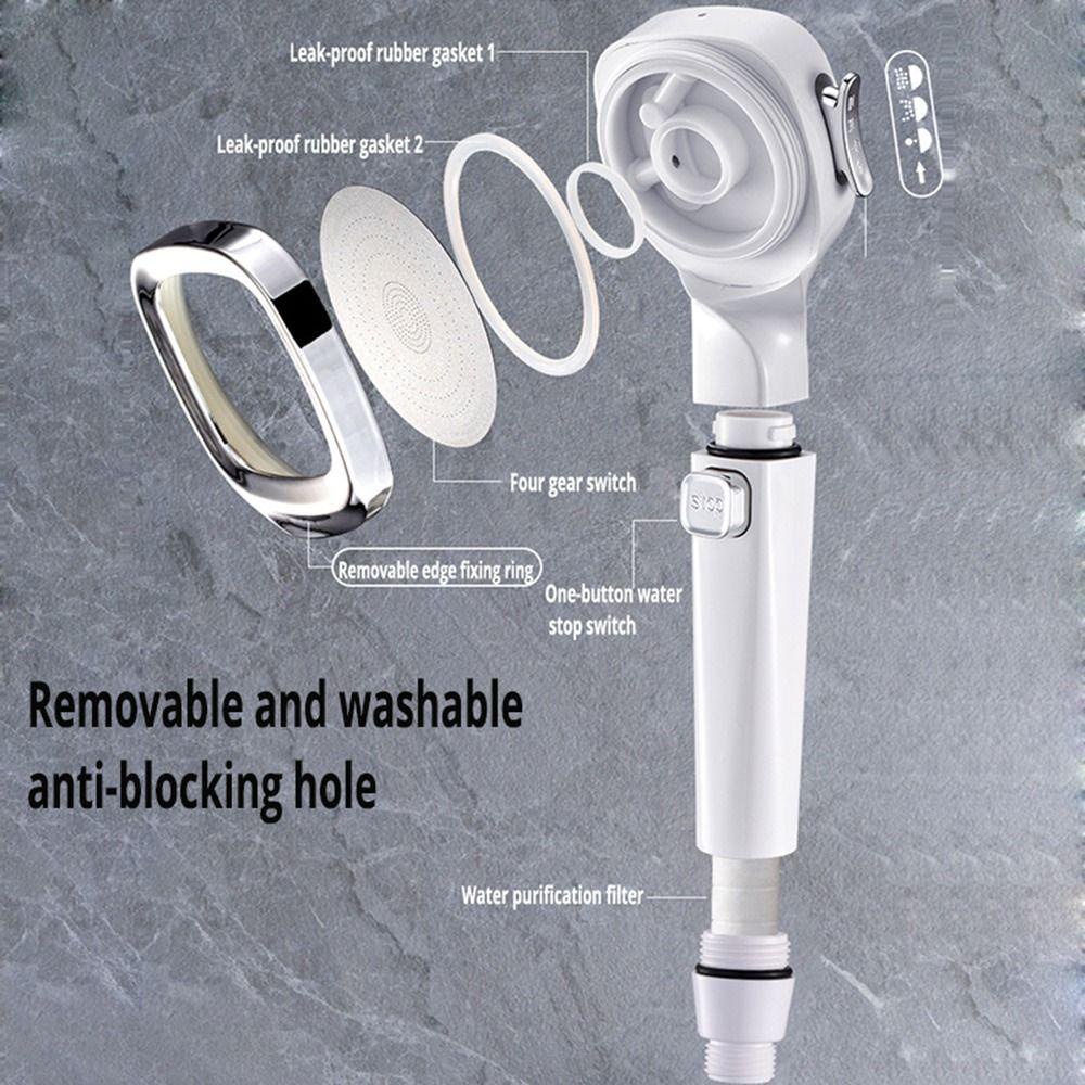 Shower Head Adjustable Shower Nozzle Atas Dengan Tombol Switch On Off 4mode