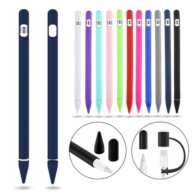 4-in-1 Silikon Pensil Cover Untuk Apple Pensil Generasi 1st Smart Stylus Pelindung Case Aksesoris Untuk Apple Pencil 1cover