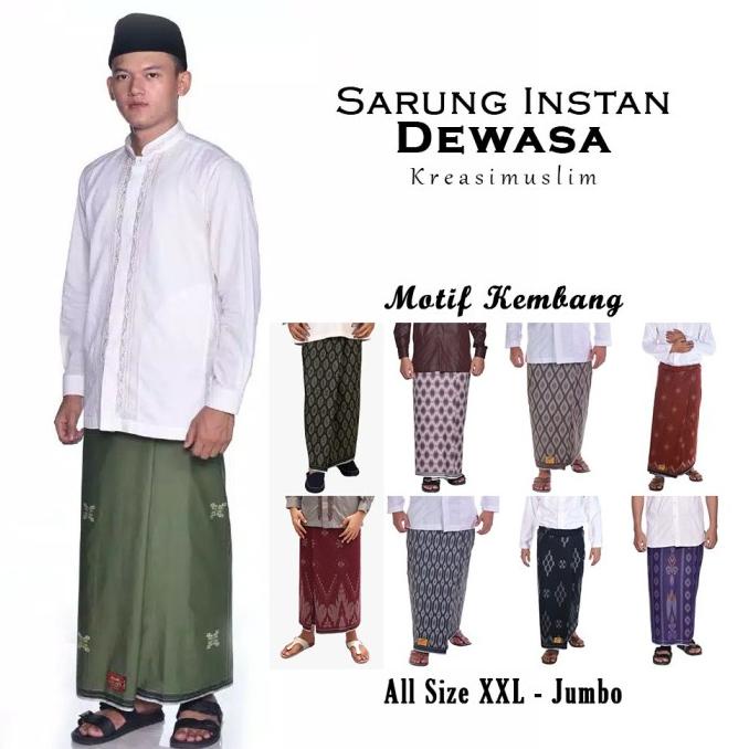 Sarung Instan Pria Remaja Dewasa Model Rok Motif Kembang