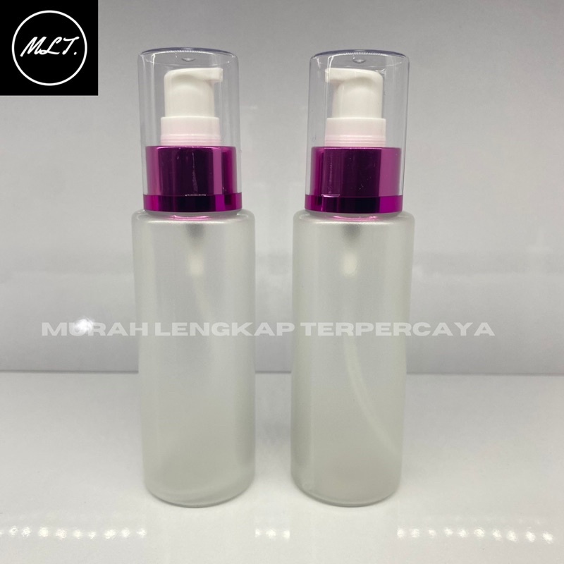 BOTOL FROSTED 100ML PUMP TREATMENT PINK FULLCAP BOTOL 100 ML TREATMENT PUMP FULLCAP