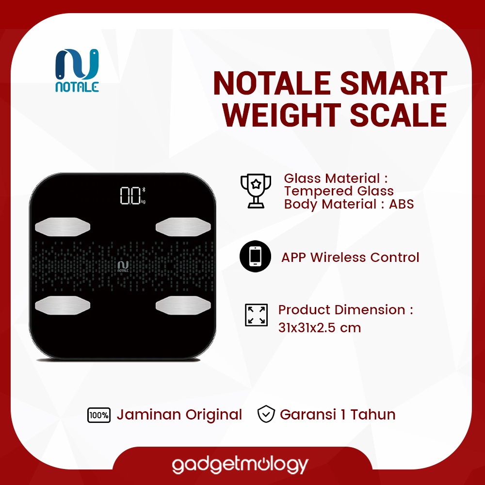 NOTALE Timbangan Badan Digital Smart Scale Pintar NTL SS9 PRO App Control BMR Original