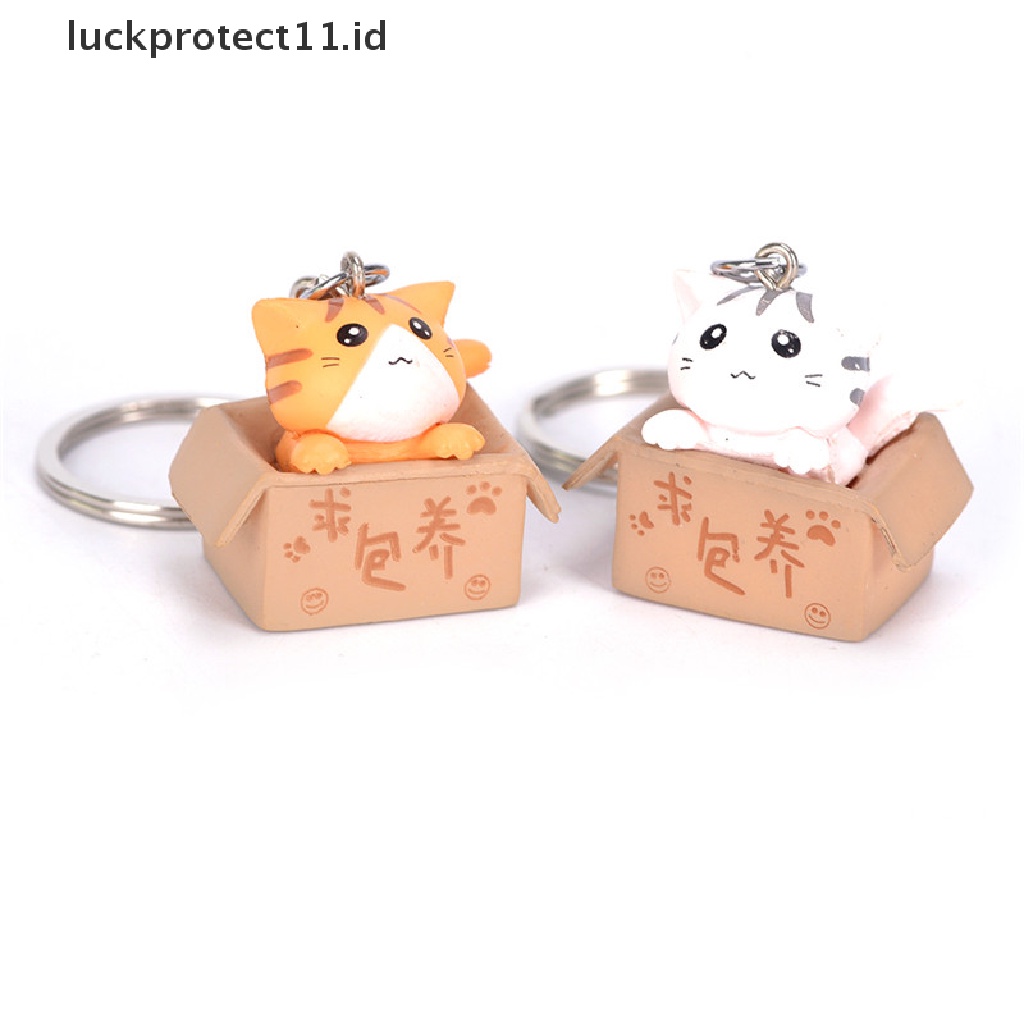 /Fashion Hot// Fashion// 4PCS Cats Keyring Kartun Kucing Gantungan Kunci Mobil Gantungan Liontin Tas Dompet Hadiah.