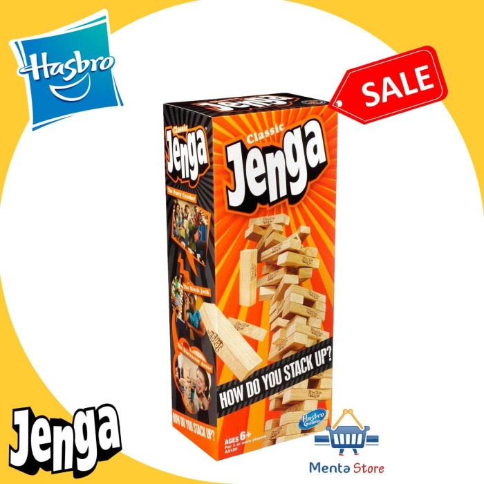 Jenga Classic Original Hasbro Mainan Stack Balok ( Mirip Uno Stacko )