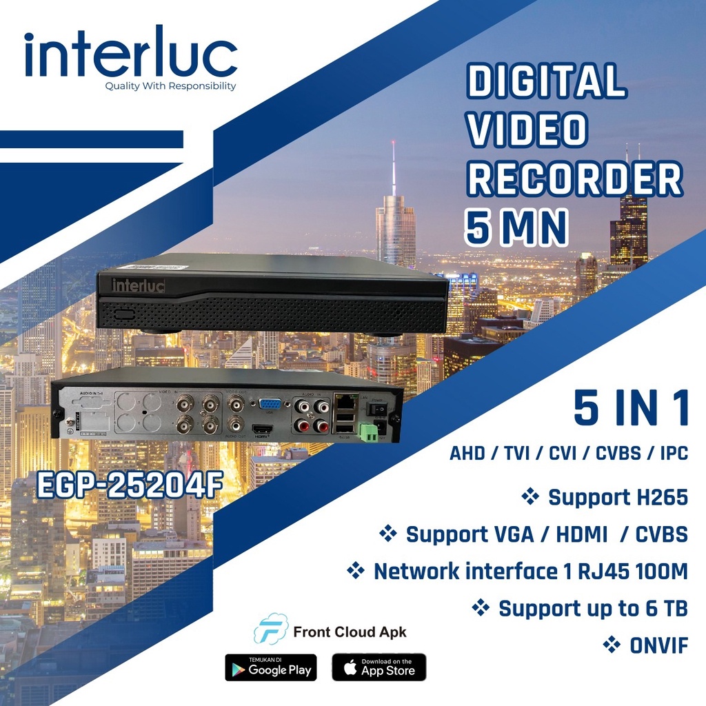 INTERLUC EGP 25204F DVR 5MP 4 CHANNEL