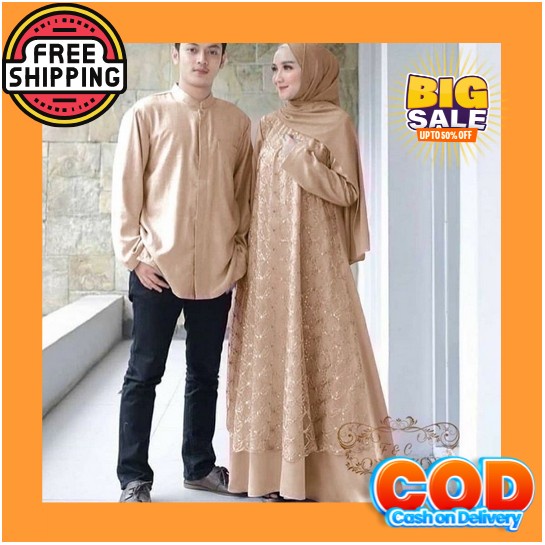 Baju Couple Kondangan Kekinian Brukat Baju Kapelan Pacar Lengan Panjang Baju Pasangan Suami Istri Fe