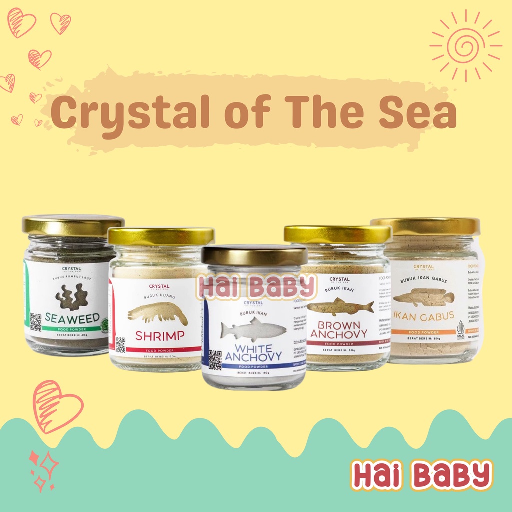 

Crystal Of the Sea Kaldu MPASI Anak 20 gram / White Anchovy / Brown Anchovy / Shrimp Powder / Bubuk Udang Teri Gabus Seaweed Rumput Laut