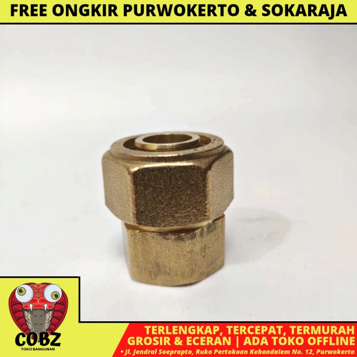 L 20 x1/2 IN/JIOLING Sok Selang Pex Drat Dalam Ke Pipa Kuningan