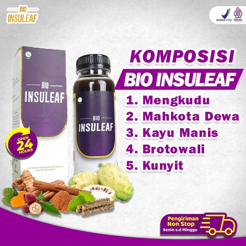 Bio Insuleaf - Turunkan Gula Darah Kolesterol Atasi Kencing Manis Diabetes Melitus Cegah Gagal Ginjal