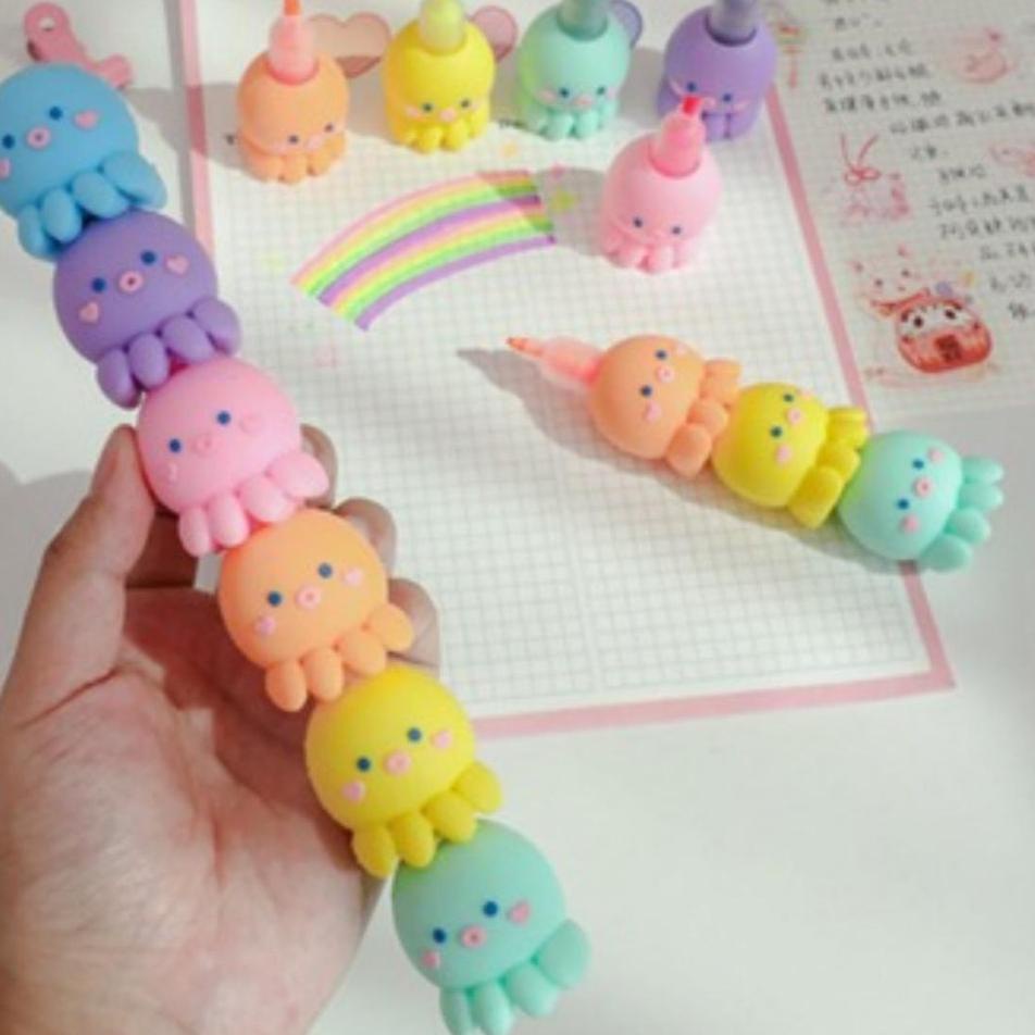 

Terbaik stabilo 1 set isi 6 pcs stabilo motif binatang gurita imut lucu