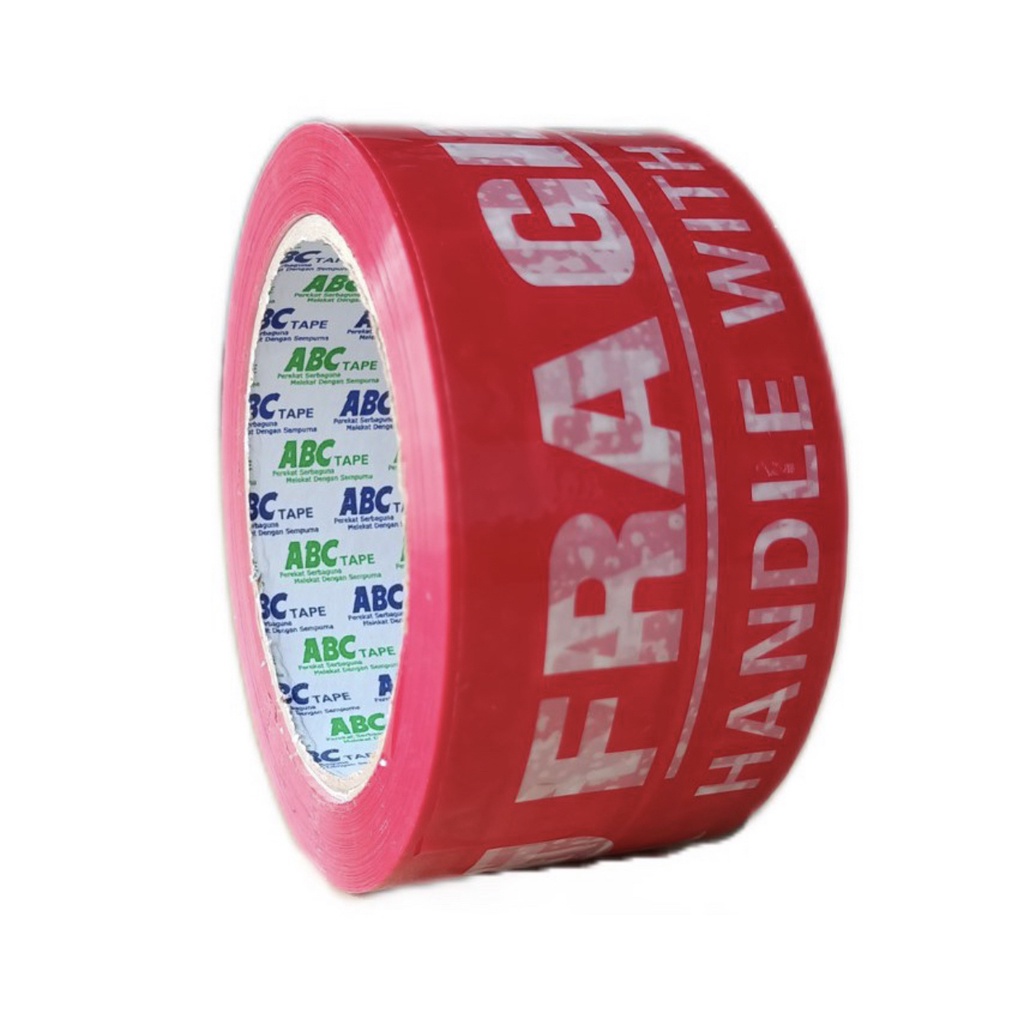 Lakban Fragile ABC Tape Perekat Serbaguna 2 Inch /48 Mmx 80 Yard