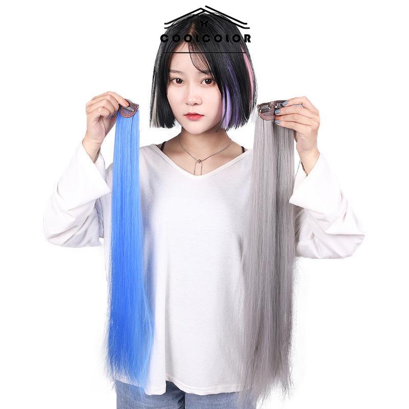 COD❤️Wig Rambut Palsu Colourful Extention Wig Rambut Palsu Wanita Aksesoris Wanita- cl