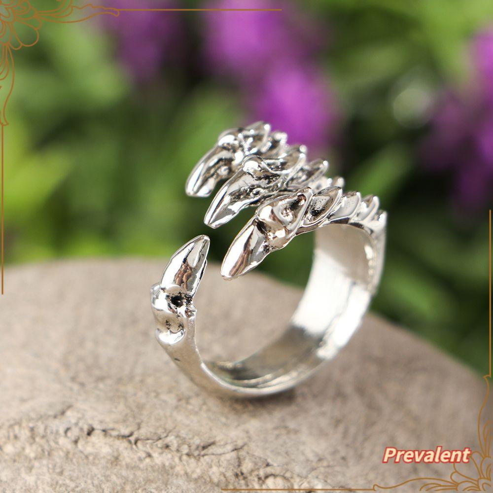 Preva Cincin Baja Titanium Cincin Retro Terbuka Vintage Cakar Naga