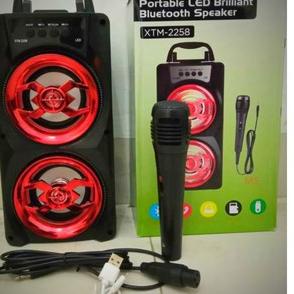 Murah Premium [COD] SUPER BASS SPEAKER KARAOKE XTM - 2258 LENGKAP MIC MIKROFON