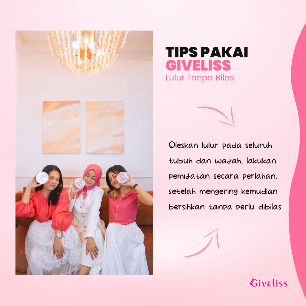 Giveliss Feminim Lulur Mandi Tanpa Bilas Air dengan Aroma Cherry Blossom Organik Pemutihan