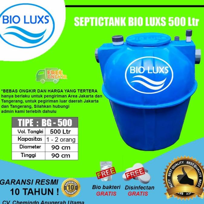 Septic Tank Bio, Biotech, Biofil, BioLuxs Tipe BG 500 Liter now sale produk