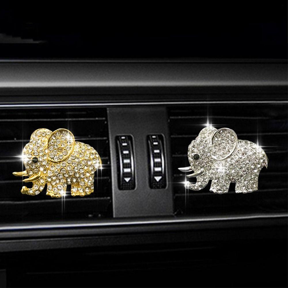 Suyo 2Pcs Aroma Vent Clip Fashion Ac Hadiah Terbaik Ornamen Gajah Berlian