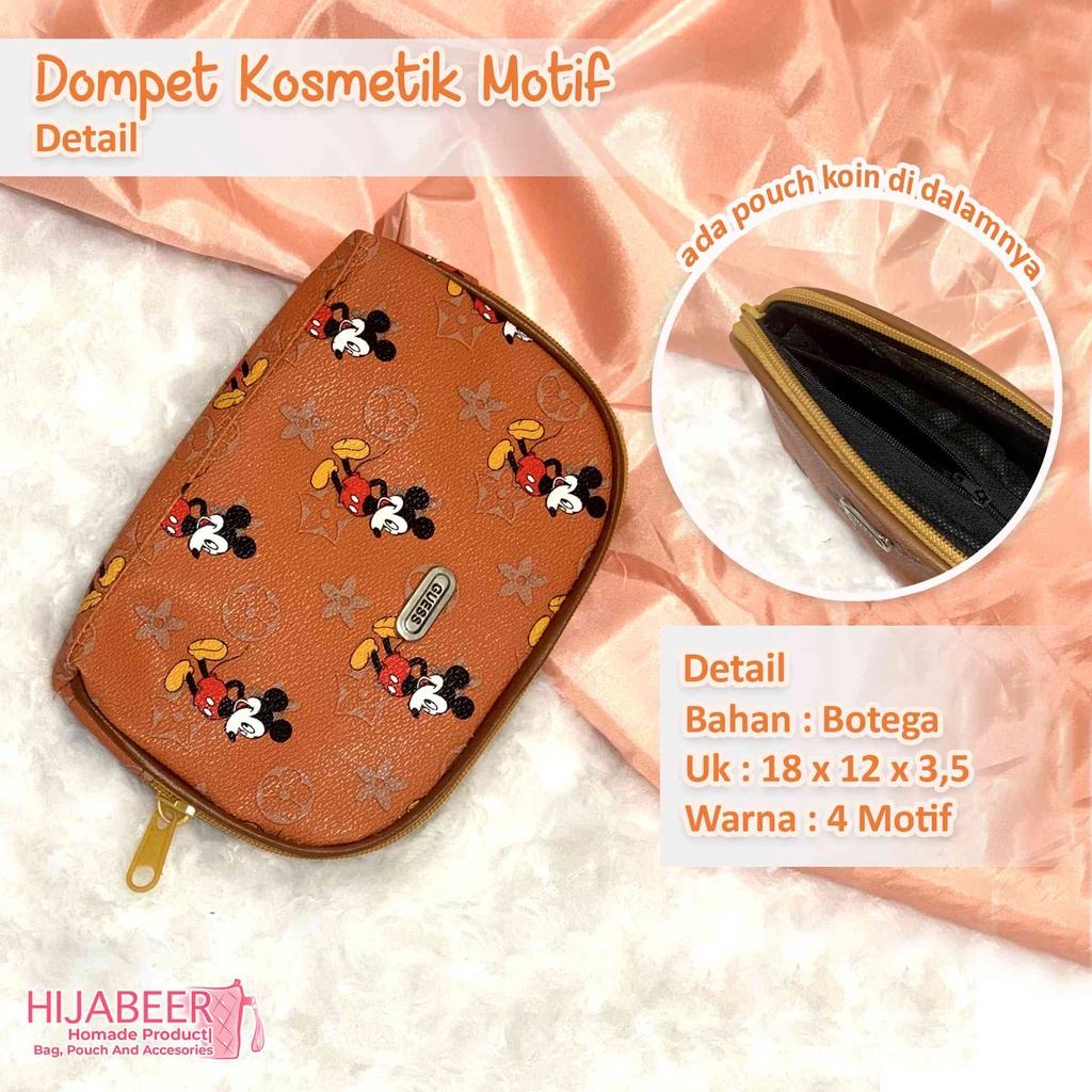 Dompet Printing - Dompet Kosmetik Motif Micky - Clutch Bag Motif by Hijabeer