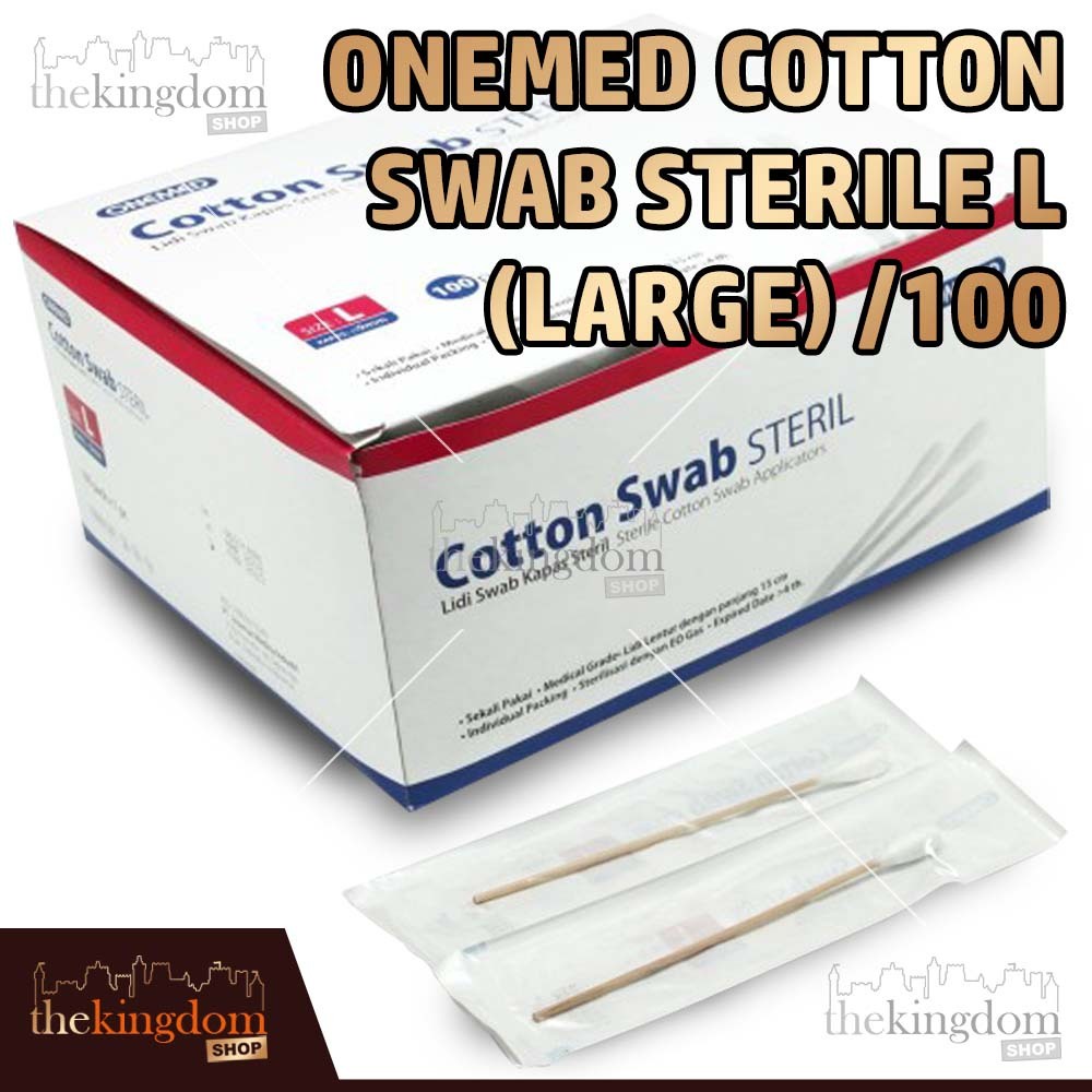 Jual Onemed Cotton Swab Steril L Large /100 Lidi Bud Kapas Sterile