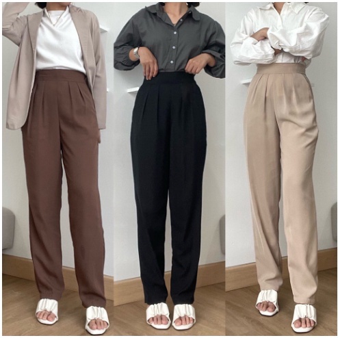 BEFAST - ZFC CELANA DEWI / Gemma Pants / Celana Panjang Polos Formal / Terlaris / Termurah / Celana kantor Wanita / Pakaian Wanita Casual Kerja / Fashion kekinian Remaja ABG / Outfit Wanita Modis