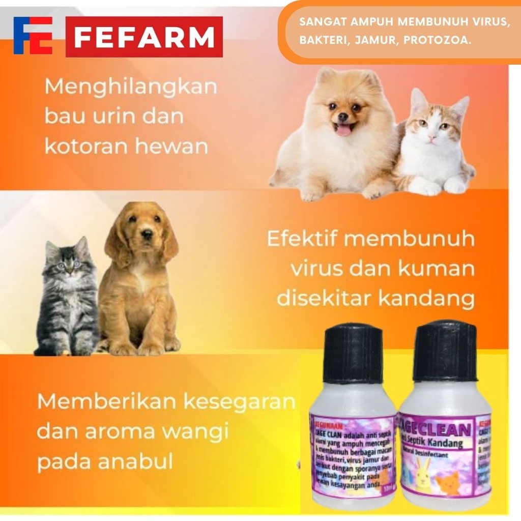 Desinfektan Kandang Kucing Anjing Anti Virus Bakteri Hewan Obat Desinfectan Disinfectan Ruangan FEFARM