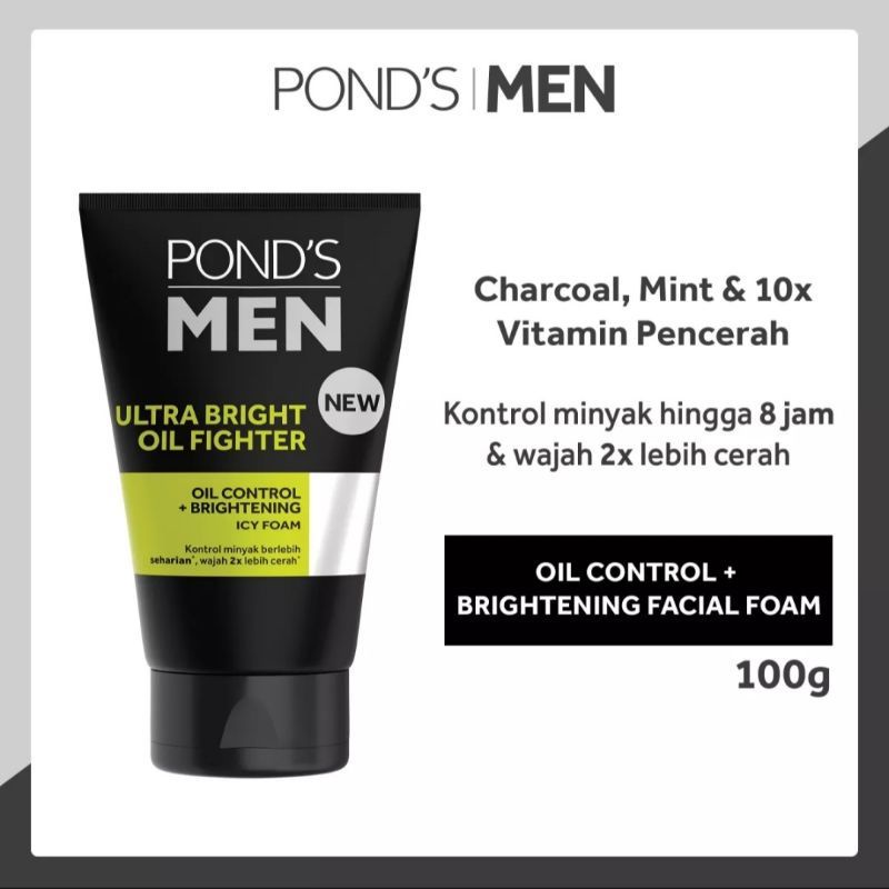 Pond's Ultra Bright Oil Fighter Facial Foam~Ponds Men Sabun Original