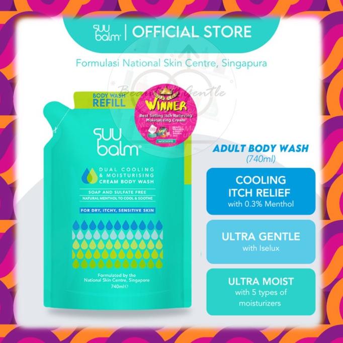 PROMO Suu Balm Cream Body Wash for Dry Itchy Sensitive Skin REFILL 740