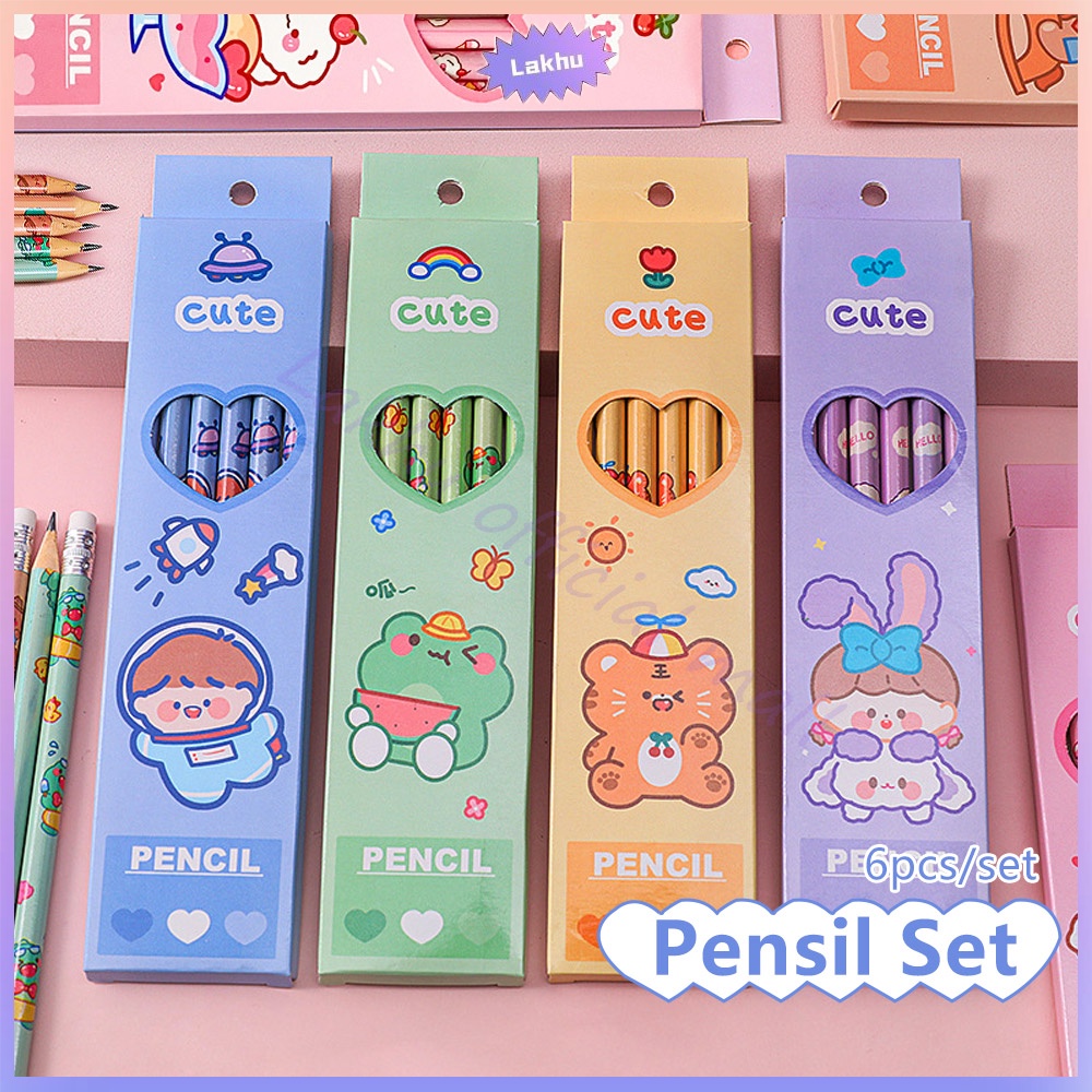 JCHO 6pcs Set pensil Alat Tulis / Stationery Set