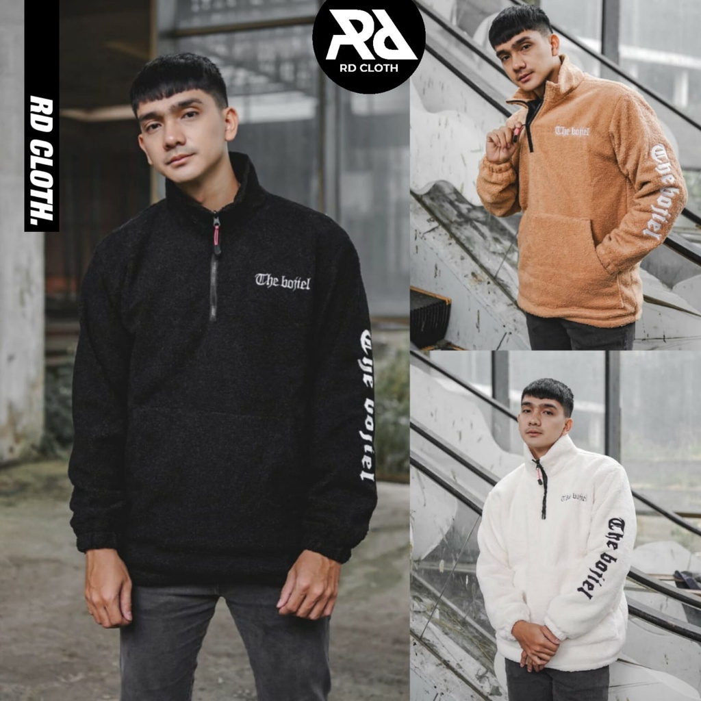 SHERPA HALFZIP SWEATSHIRT BASIC PREMIUM BULU / JAKET SHERPA BULU THE BOJIEL /JACKET BULU / JAKET BUL