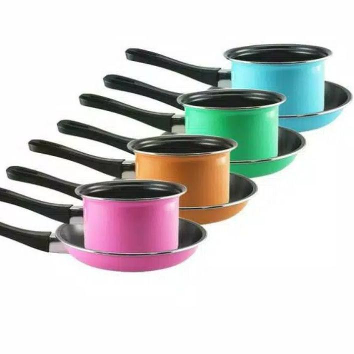 HOT FRYPAN SET ISI 2 / FRY PAN / FRYPAN PINK / FRYPAN BIRU / FRYPAN ORANGE FRYPAN HIJAU FRYPAN BMW /