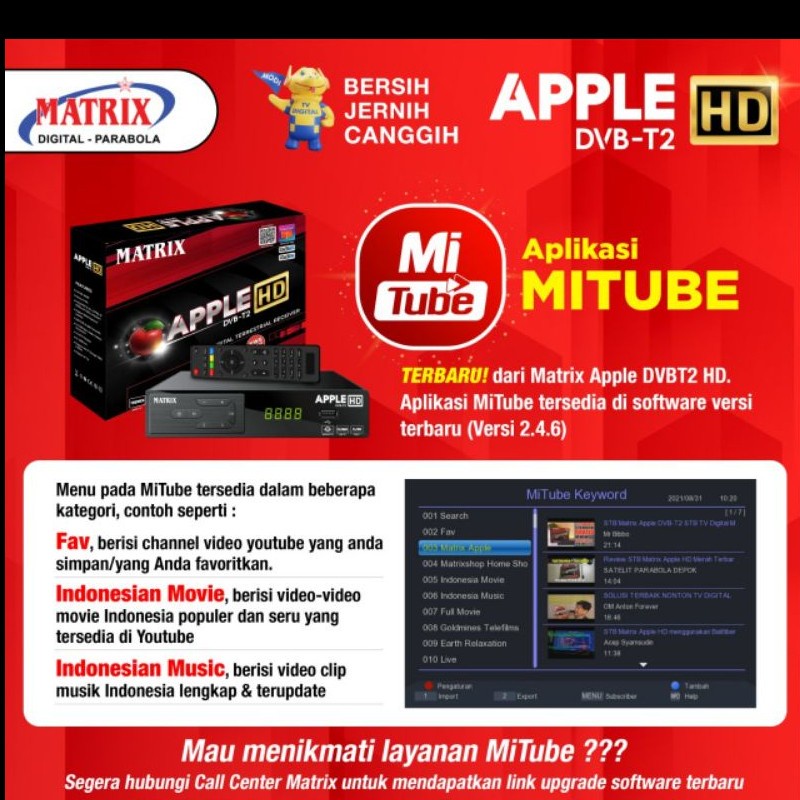 Set Top Box MATRIX APPLE Full HD Penerima Siaran TV Digital SNI/good OKE