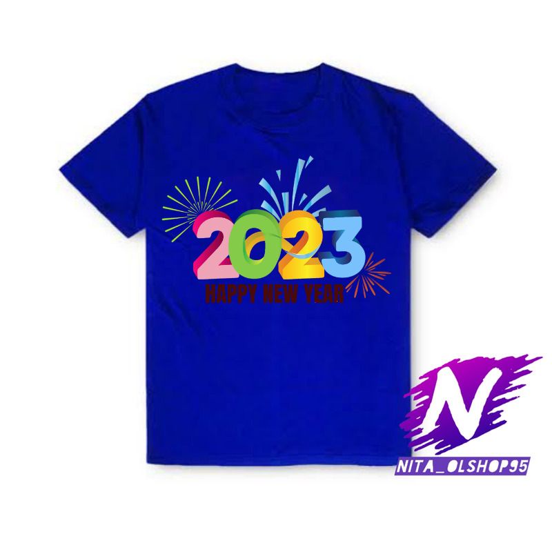 baju happy new year 2023 kaos anak tahun baru