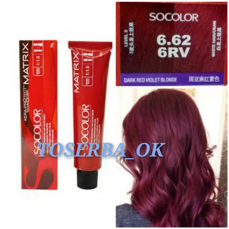 MATRIX SOCOLOR NO. 6.62 / 6RV DARK RED VIOLET BLONDE  90ML
