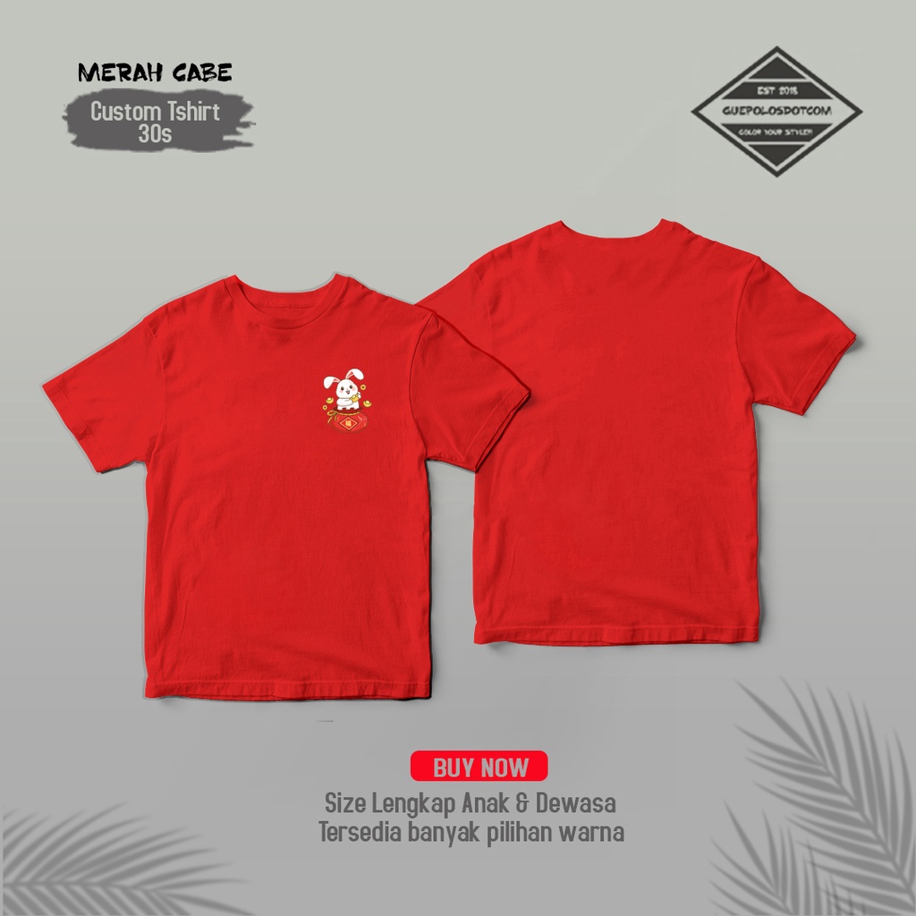 TYPE B06 Baju Imlek LOGO KELINCI DANCE pocket - Kaos Imlek shio kelinci 2023 - Tshirt Chinese New ye