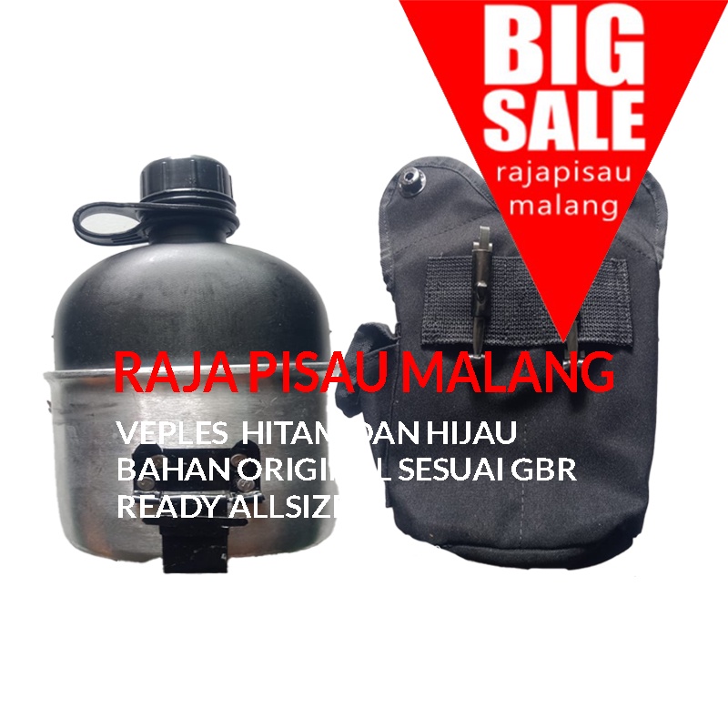 Peples Botol Minum Tni/Polri Outdoor Import Ready Hitam dan Hijau