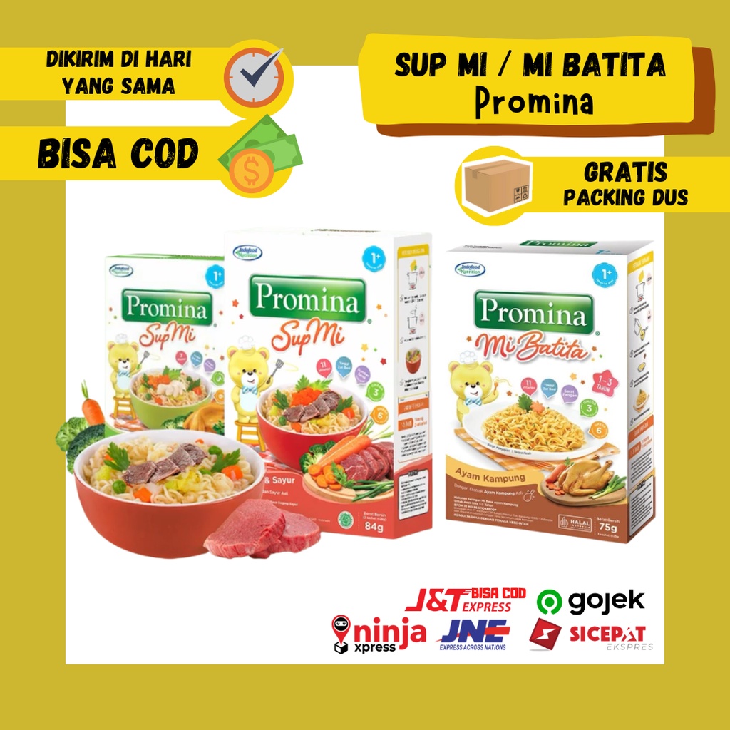 Promina Sup Mie Mi Daging Ayam Sayur Bubur MPASI Bayi Fortifikasi Balita Instan