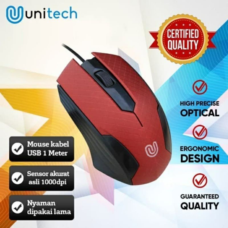 Mouse Kabel Unitech G3 Untuk Komputer Laptop PC 800dpi