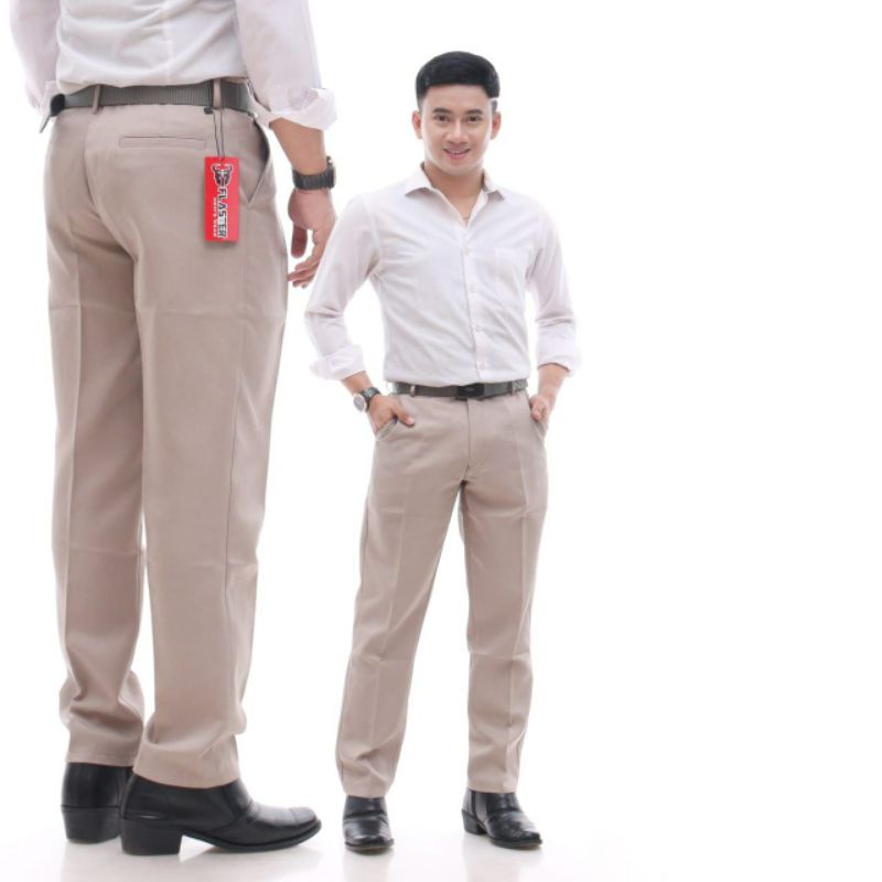 CELANA KAIN KANTOR PRIA FORMAL KERJA HARIAN SLIMFIT  SIZE 27-38  WARNA HITAM BLACK  CREAM ABU GREY MOCCA COKLAT BAHAN DASAR TWILL