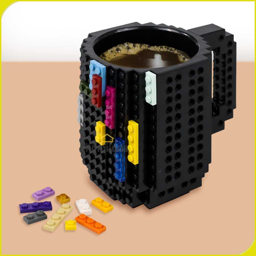 VKTECH Gelas Mug LEGO Build-On Brick Toy Cup 350 ml - 936SN