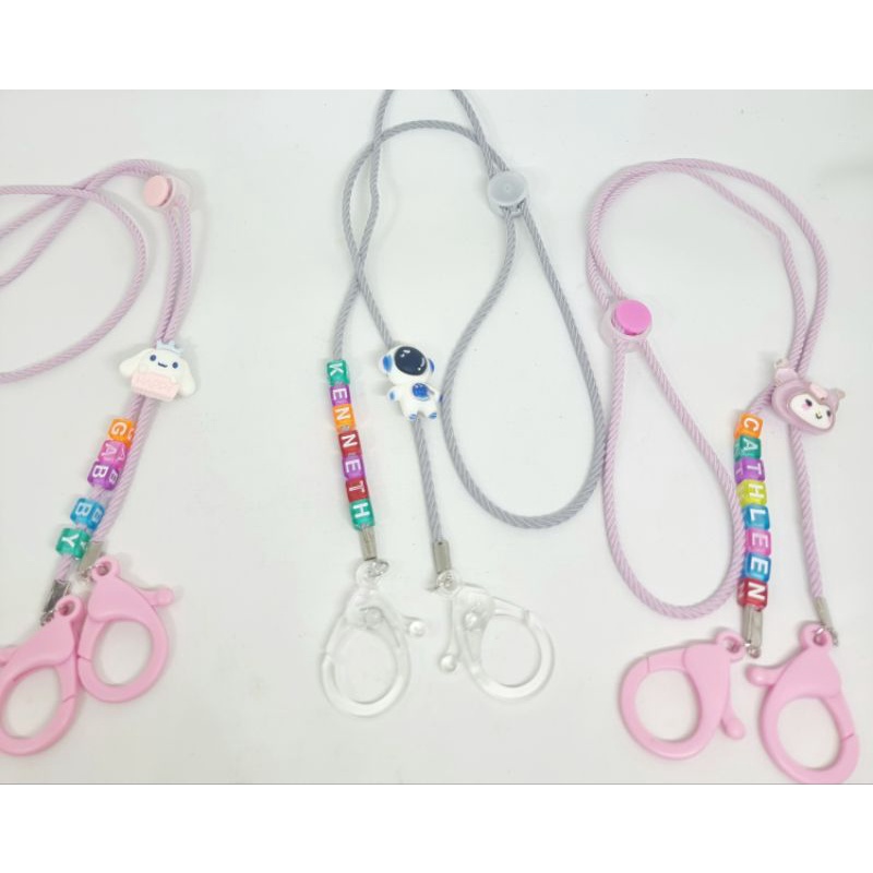 Tali kalung Masker Anak dan Dewasa CUSTOM NAMA / REQUEST NAMA / Strap