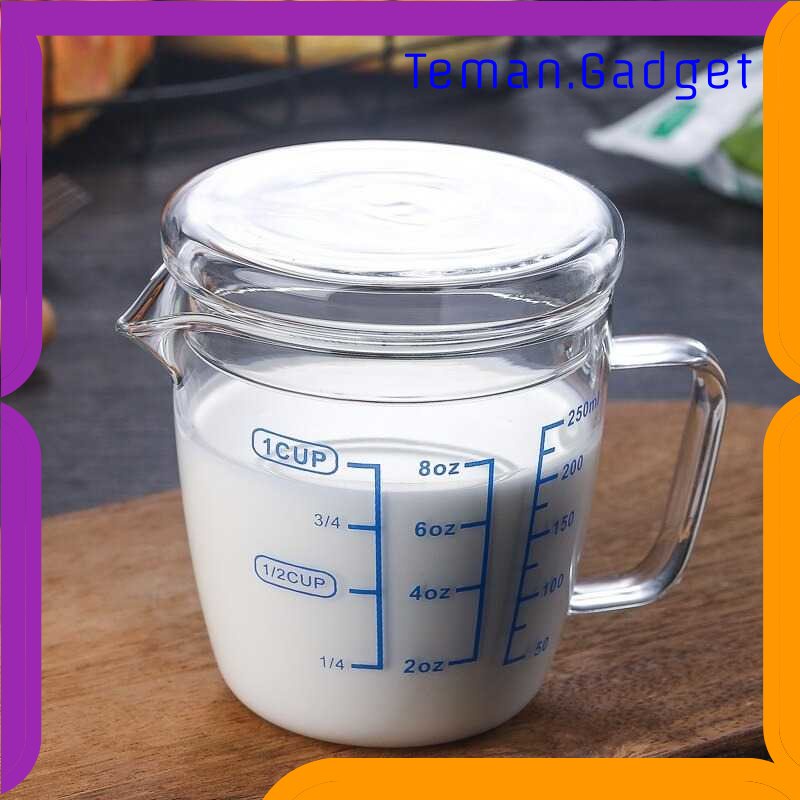 TG - DPR DROHOEY Gelas Teko Milk Jug Latte Art Borosilicate Flat Lid - ZM0080